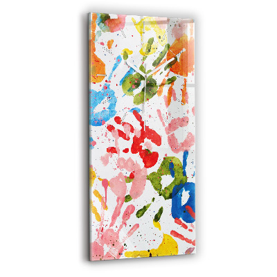 Horloge murale verticale 'Empreintes de mains d''enfants'