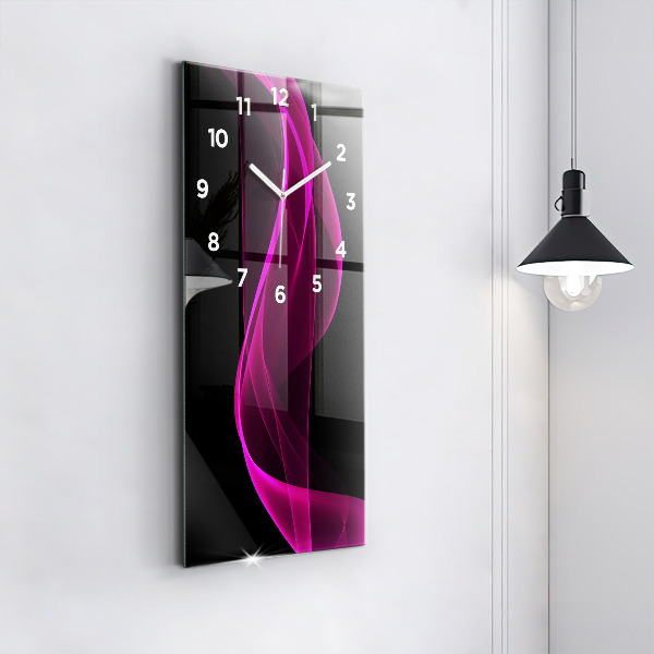Horloge murale verticale Abstraction rose