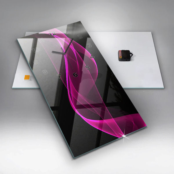 Horloge murale verticale Abstraction rose