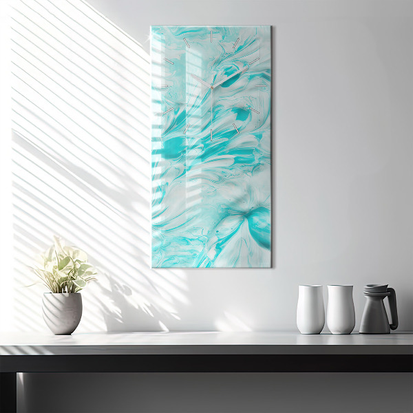 Horloge murale verticale Abstraction bleue