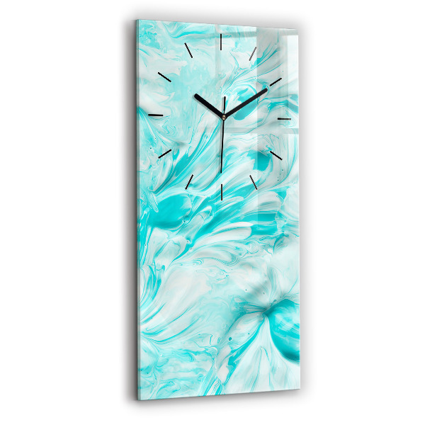Horloge murale verticale Abstraction bleue