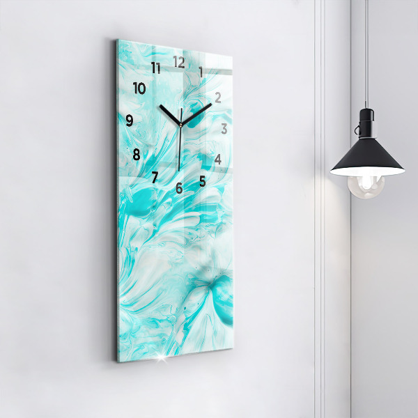 Horloge murale verticale Abstraction bleue