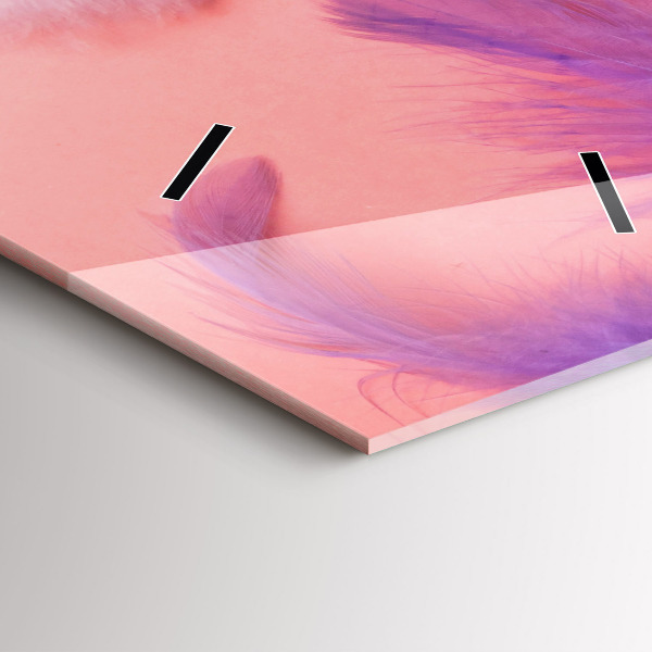 Horloge murale verticale plumes colorées