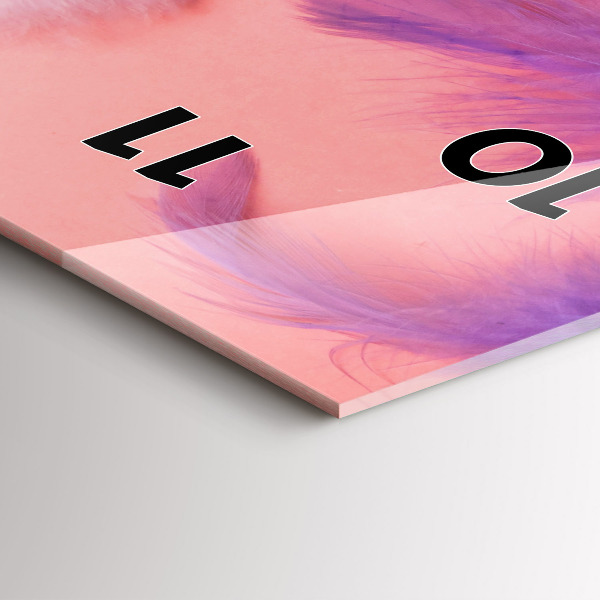 Horloge murale verticale plumes colorées