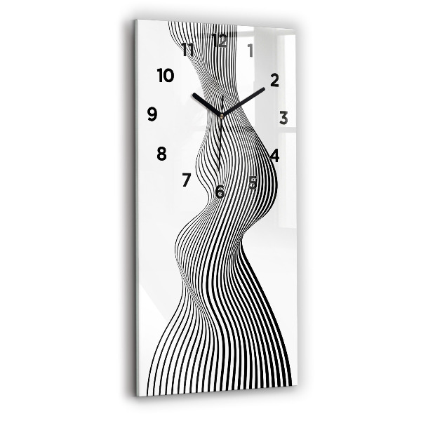 Horloge murale verticale Art en noir et blanc