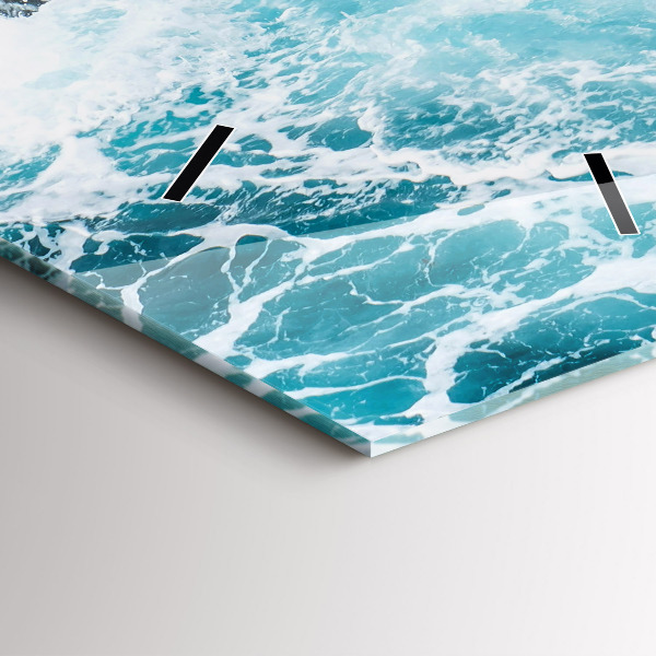 Horloge murale verticale Vagues tourbillonnantes et mousseuses