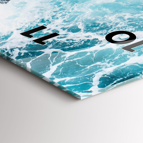 Horloge murale verticale Vagues tourbillonnantes et mousseuses