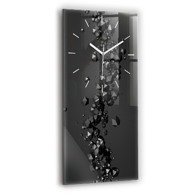 Horloge rectangulaire verticale Abstraction noire