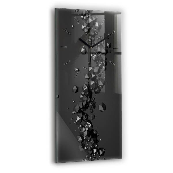 Horloge rectangulaire verticale Abstraction noire