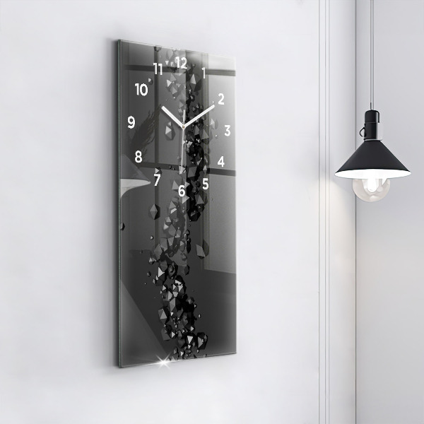 Horloge rectangulaire verticale Abstraction noire