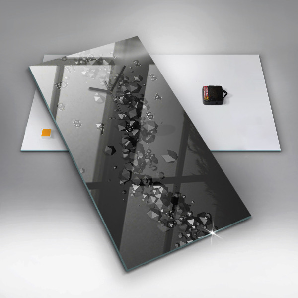 Horloge rectangulaire verticale Abstraction noire