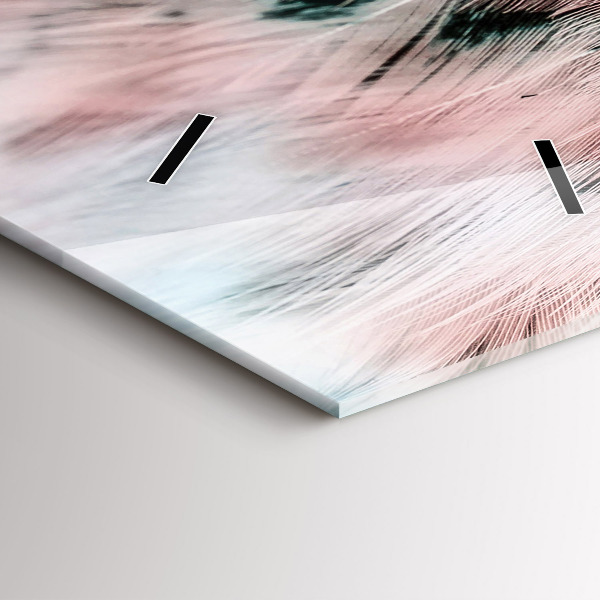 Horloge rectangulaire verticale plumes colorées