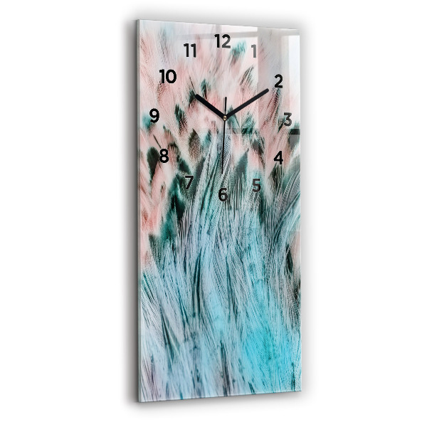 Horloge rectangulaire verticale plumes colorées