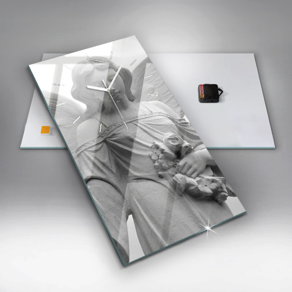 Horloge murale verticale 'Sculpture d''un vieil ange'