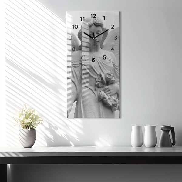 Horloge murale verticale 'Sculpture d''un vieil ange'