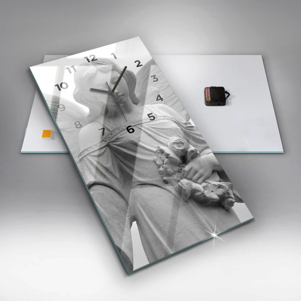 Horloge murale verticale 'Sculpture d''un vieil ange'