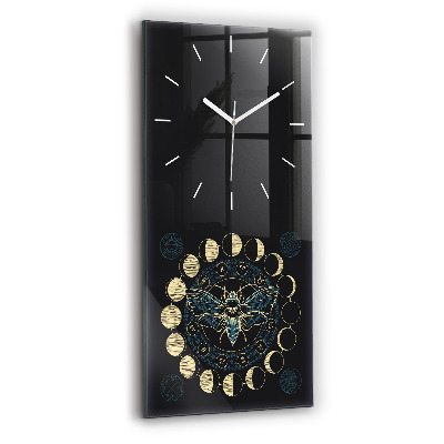 Horloge murale verticale Phases de la lune et insectes
