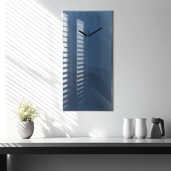 Horloge murale verticale Vagues bleues