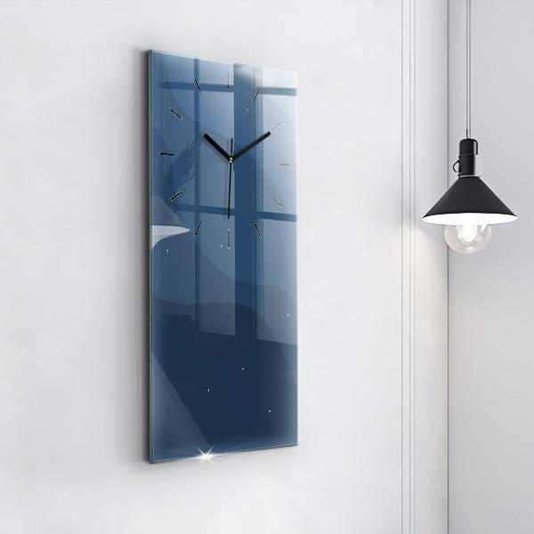 Horloge murale verticale Vagues bleues