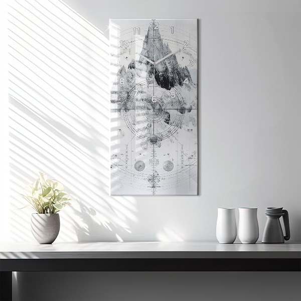 Horloge murale verticale Montagnes de dessins animés