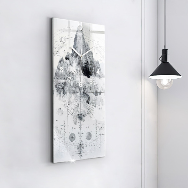 Horloge murale verticale Montagnes de dessins animés