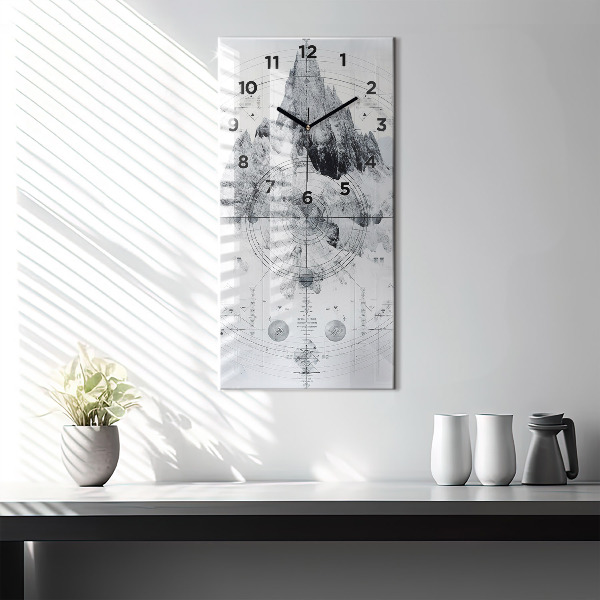 Horloge murale verticale Montagnes de dessins animés