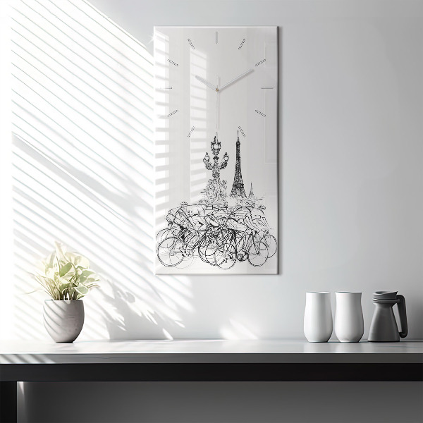 Horloge rectangulaire verticale Dessin de course cycliste