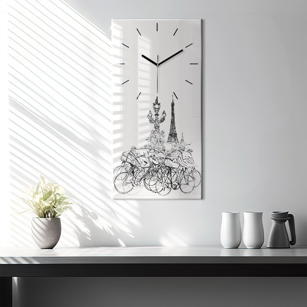 Horloge rectangulaire verticale Dessin de course cycliste
