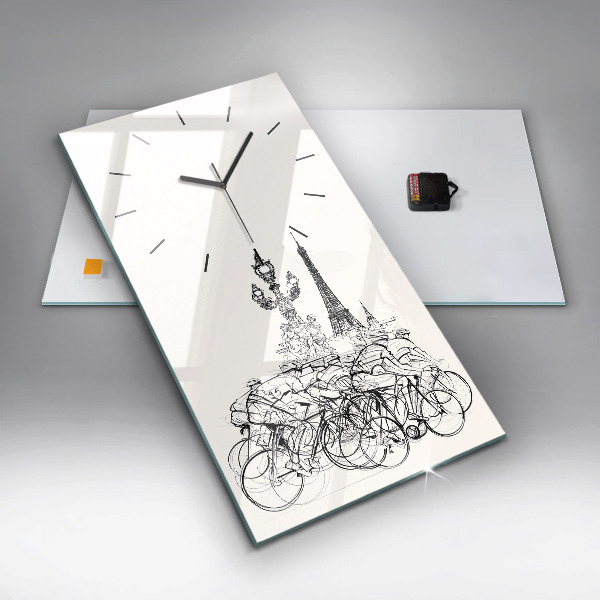 Horloge rectangulaire verticale Dessin de course cycliste