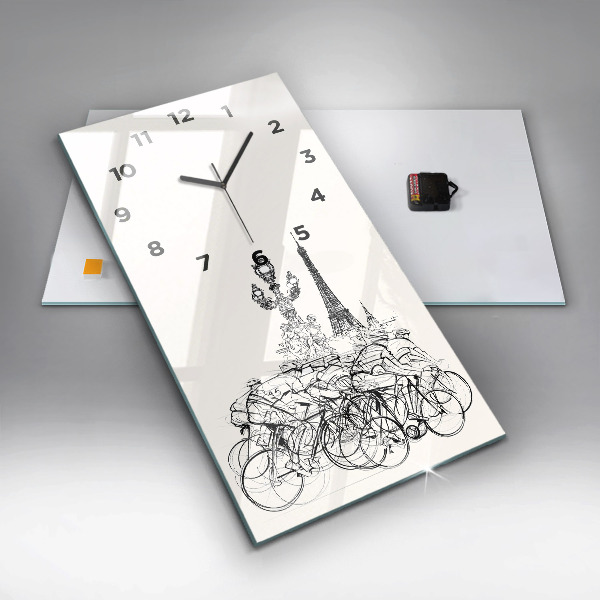 Horloge rectangulaire verticale Dessin de course cycliste