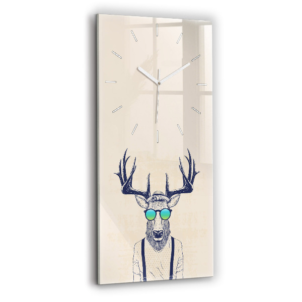 Horloge rectangulaire verticale Cerf abstrait