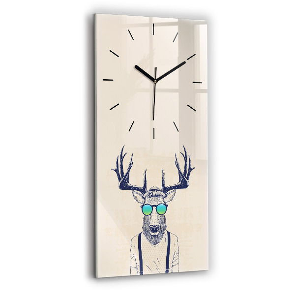 Horloge rectangulaire verticale Cerf abstrait