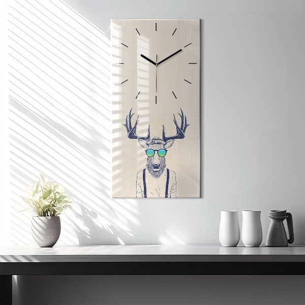 Horloge rectangulaire verticale Cerf abstrait