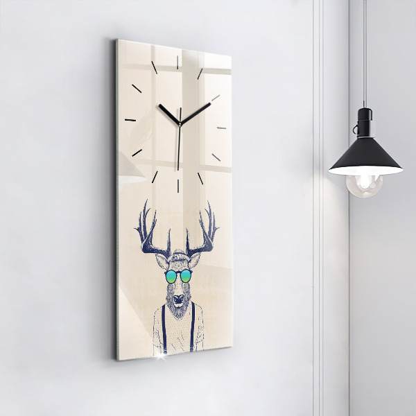 Horloge rectangulaire verticale Cerf abstrait