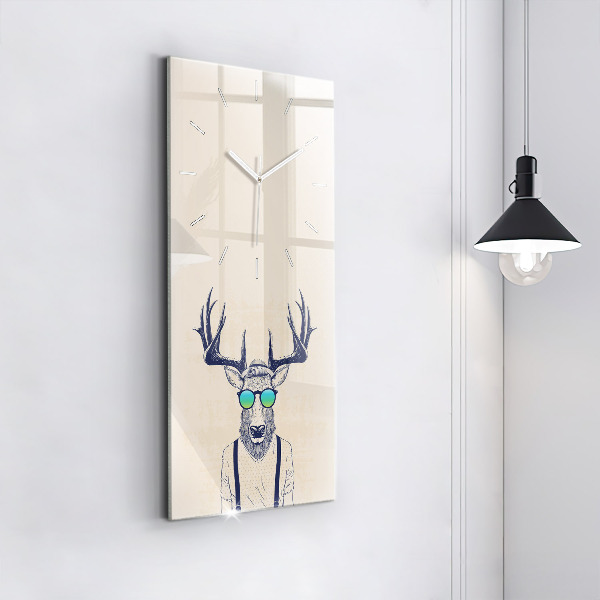 Horloge rectangulaire verticale Cerf abstrait