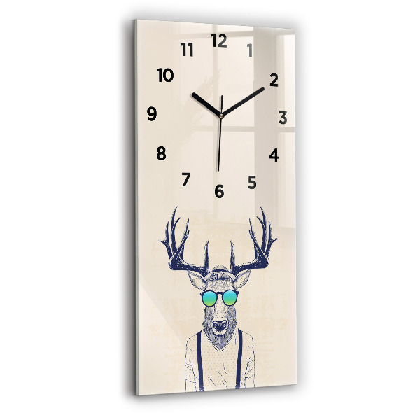 Horloge rectangulaire verticale Cerf abstrait