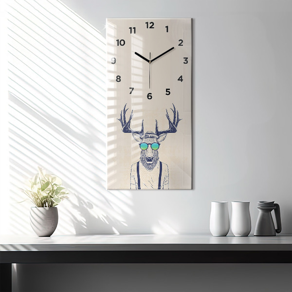 Horloge rectangulaire verticale Cerf abstrait