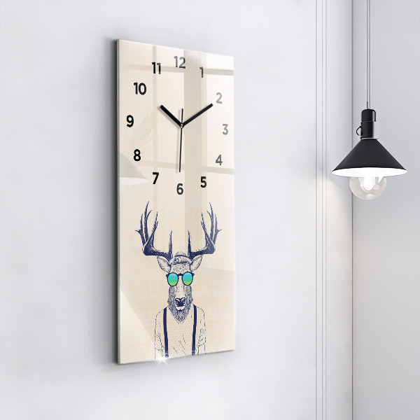 Horloge rectangulaire verticale Cerf abstrait