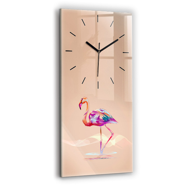 Horloge rectangulaire verticale Illustration de flamant rose