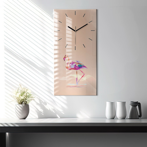 Horloge rectangulaire verticale Illustration de flamant rose