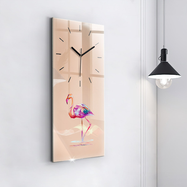 Horloge rectangulaire verticale Illustration de flamant rose
