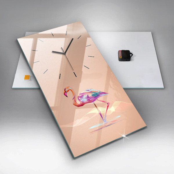 Horloge rectangulaire verticale Illustration de flamant rose