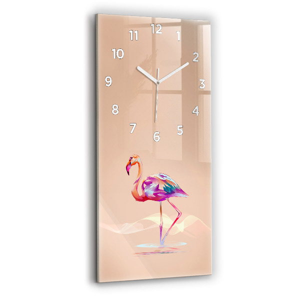 Horloge rectangulaire verticale Illustration de flamant rose