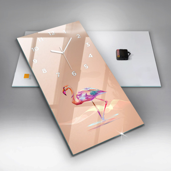 Horloge rectangulaire verticale Illustration de flamant rose