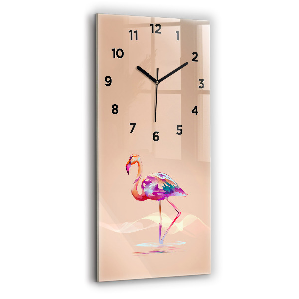 Horloge rectangulaire verticale Illustration de flamant rose