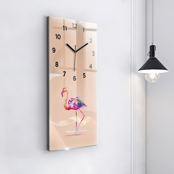Horloge rectangulaire verticale Illustration de flamant rose