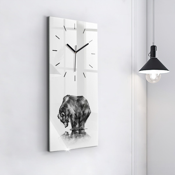 Horloge rectangulaire verticale Ours de dessin animé