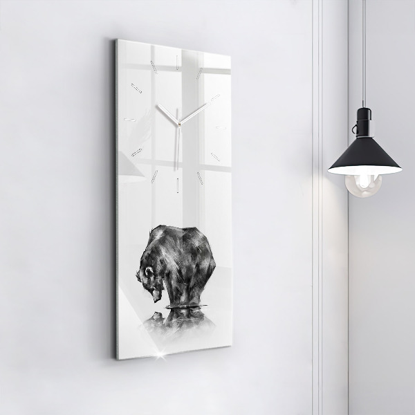 Horloge rectangulaire verticale Ours de dessin animé
