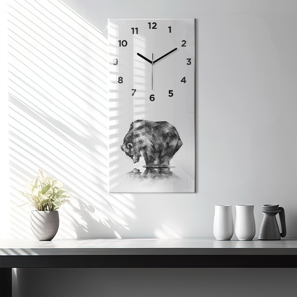 Horloge rectangulaire verticale Ours de dessin animé