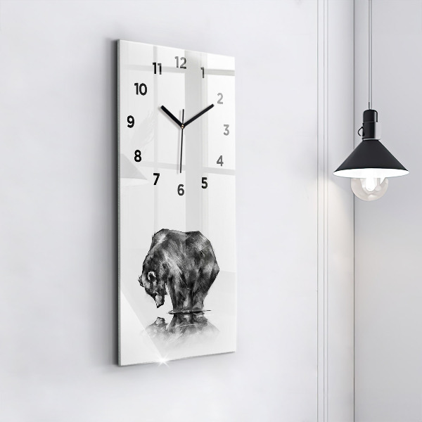 Horloge rectangulaire verticale Ours de dessin animé